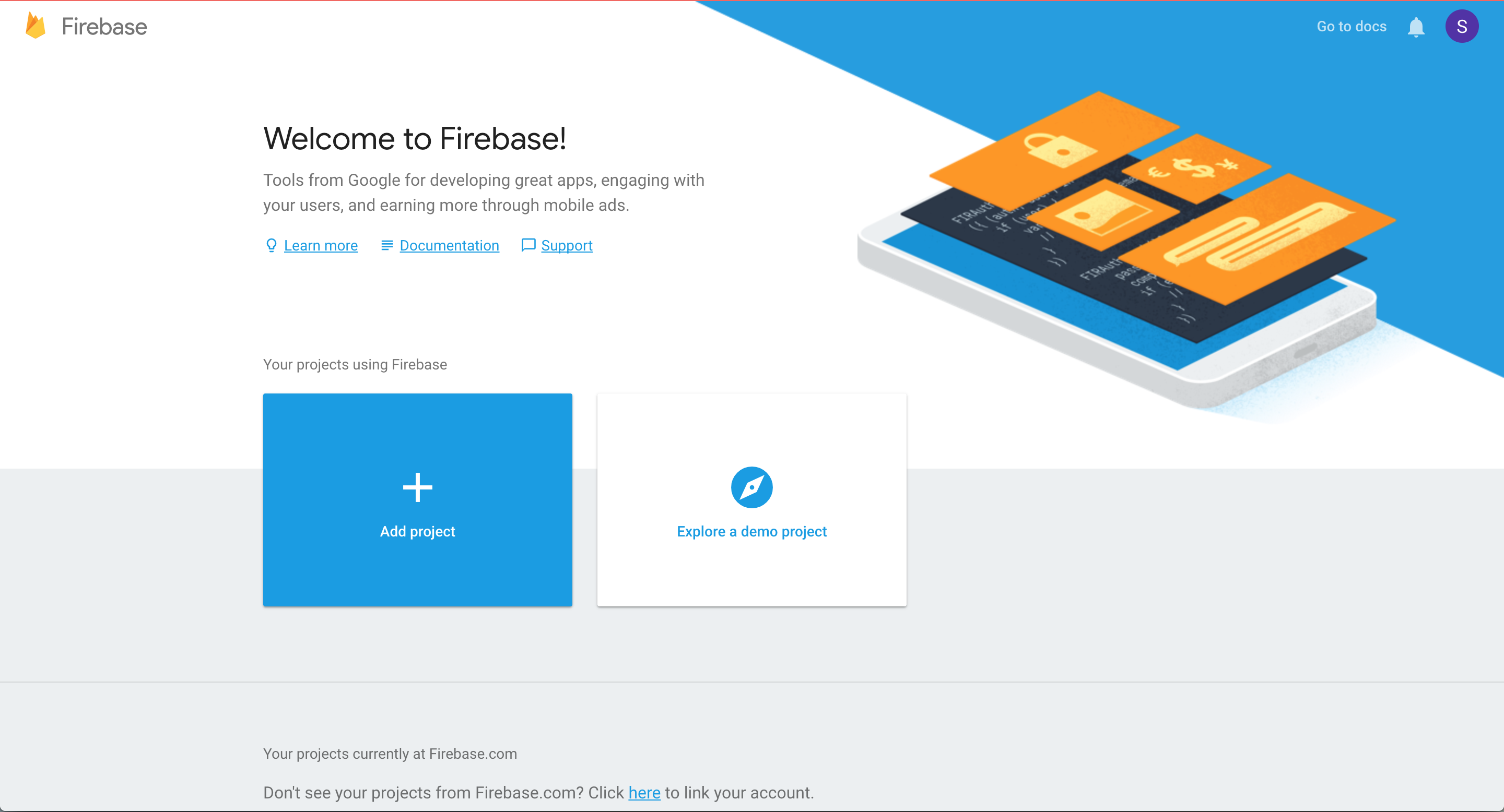 Firebase console